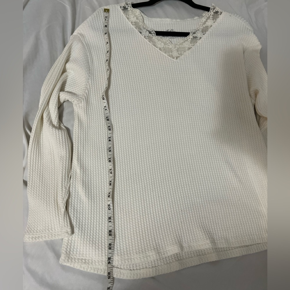 Justice waffle knit long sleeve shirt size 20-22 - Picture 6 of 8